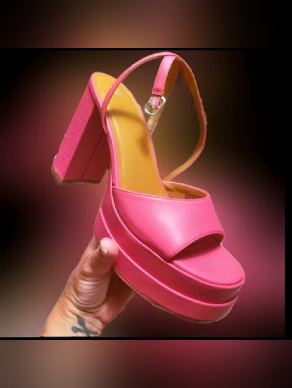 Wild fable Alessia barbie pink faux leather platform pumps chunky heels 11 NWT - Picture 17 of 17